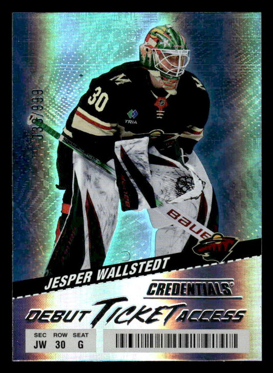 2024-25 UD Credentials #131 Jesper Wallstedt Debut Ticket Access #033/999