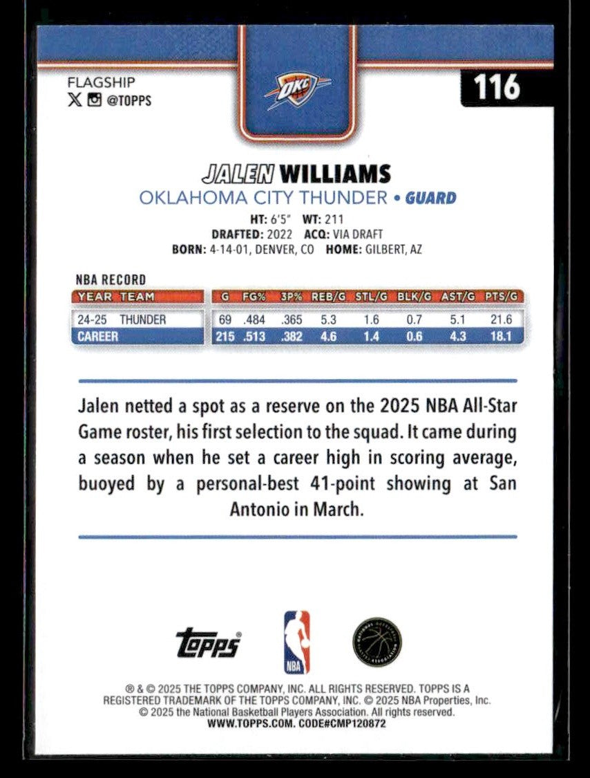2025-26 Topps #116 Jalen Williams