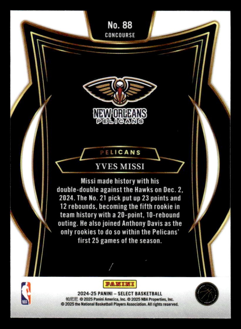 2024-25 Panini Select #88 Yves Missi