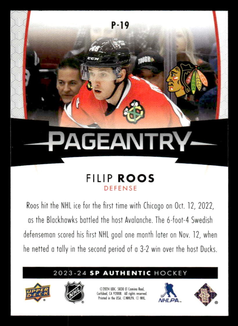 2023-24 SP Authentic #P-19 Filip Roos Pageantry
