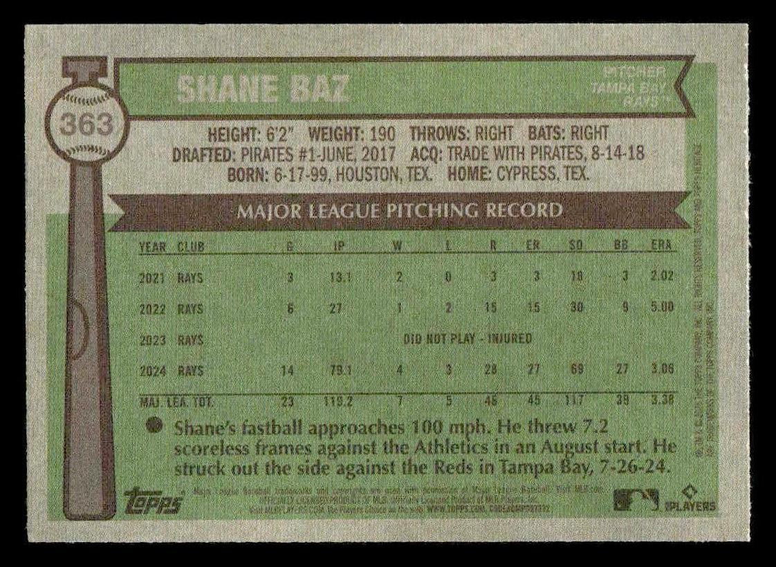 2025 Topps Heritage #363 Shane Baz