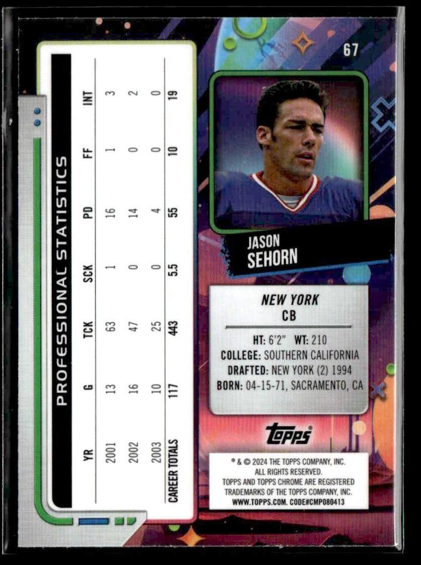 2024 Topps Chrome Cosmic #67 Jason Sehorn