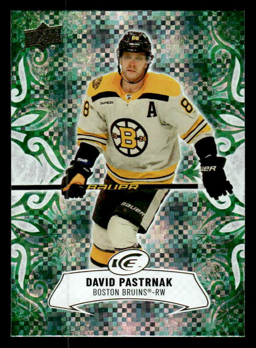 2024-25 Upper Deck Ice #66 David Pastrnak Emerald Green