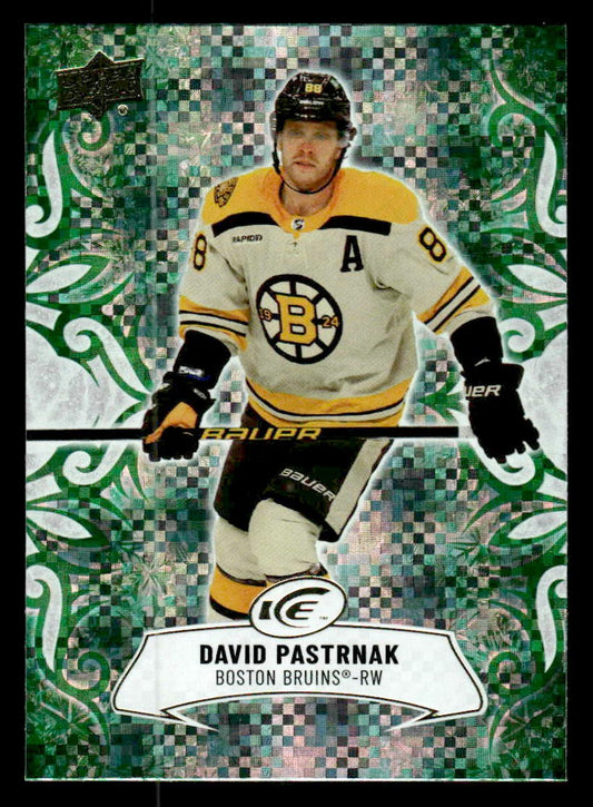 2024-25 Upper Deck Ice #66 David Pastrnak Emerald Green
