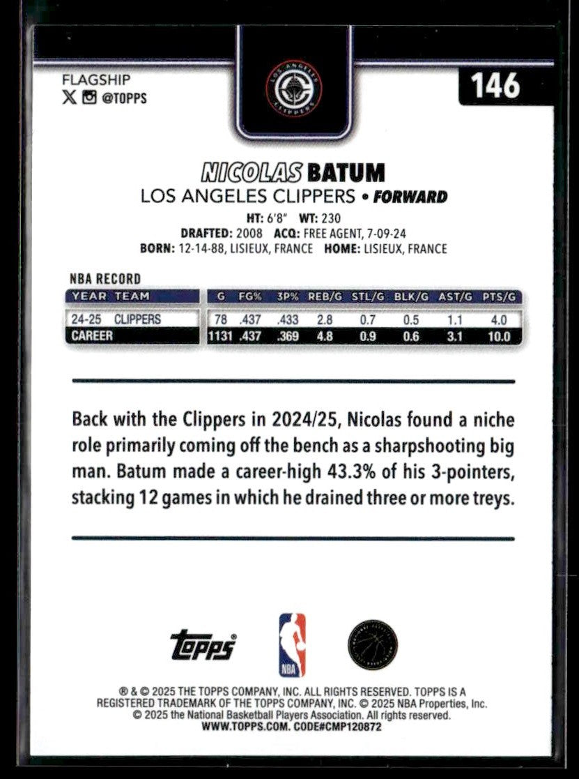 2025-26 Topps #146 Nicolas Batum
