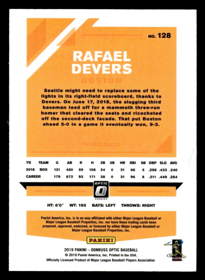 2019 Donruss Optic #128 Rafael Devers