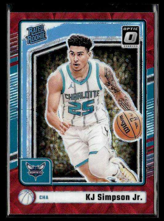 2024-25 Donruss Optic #294 KJ Simpson Jr. Red International Magic