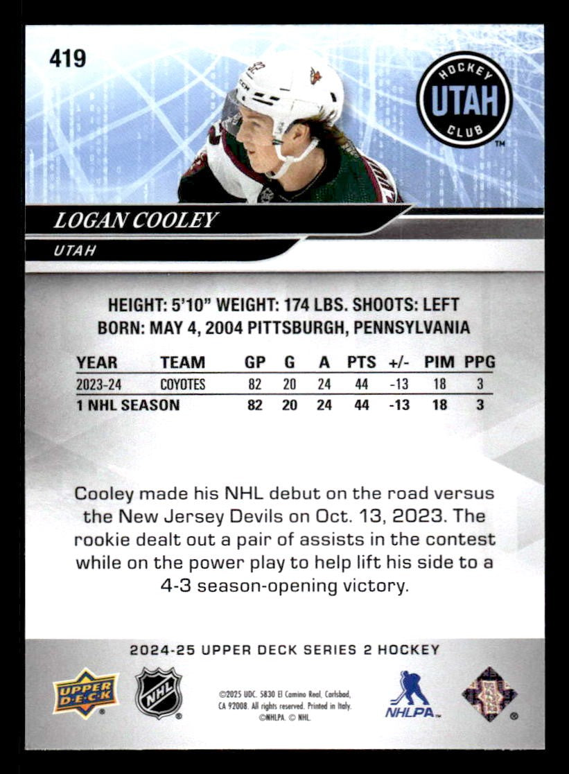 2024-25 Upper Deck #419 Logan Cooley