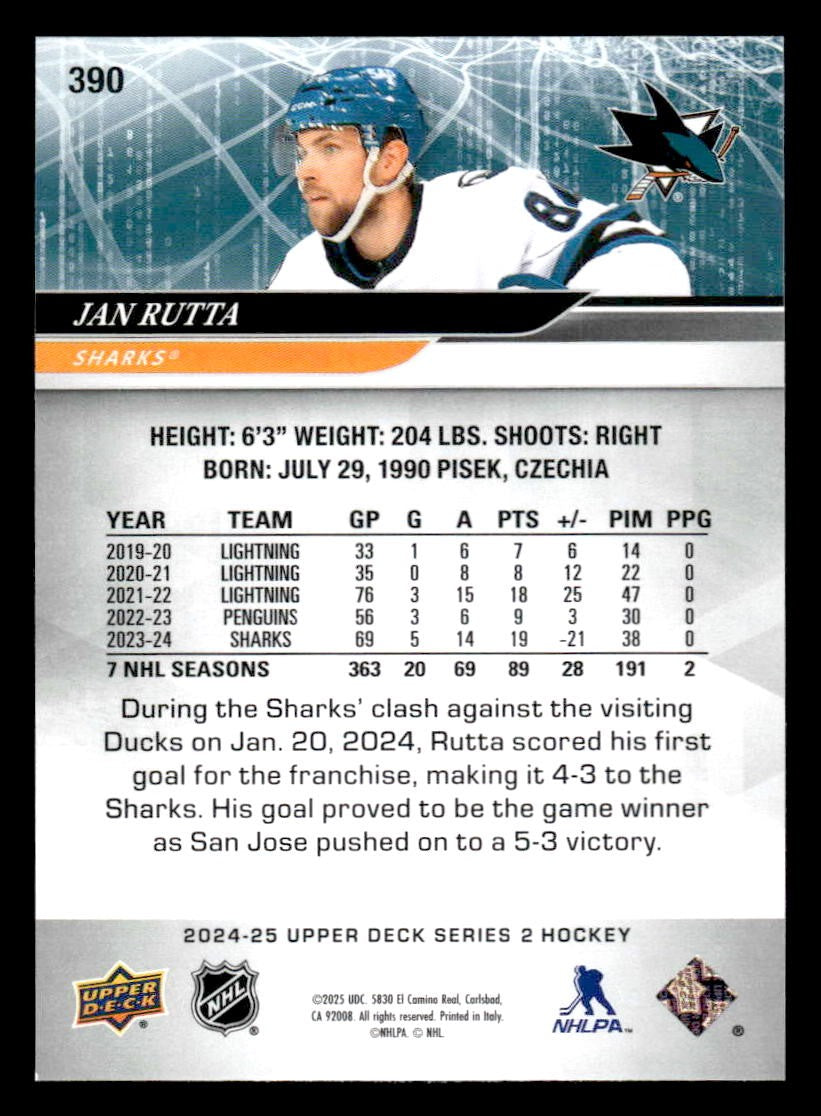 2024-25 Upper Deck #390 Jan Rutta