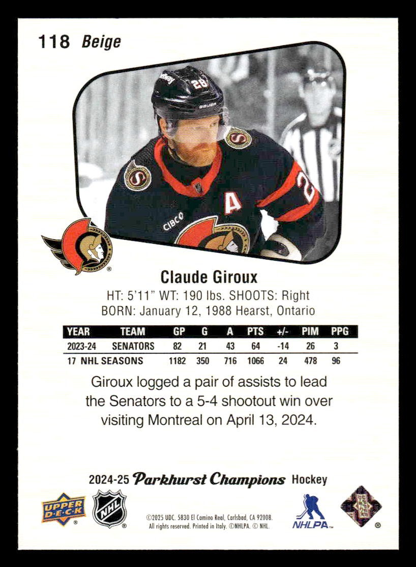 2024-25 Parkhurst Champions #118 Claude Giroux