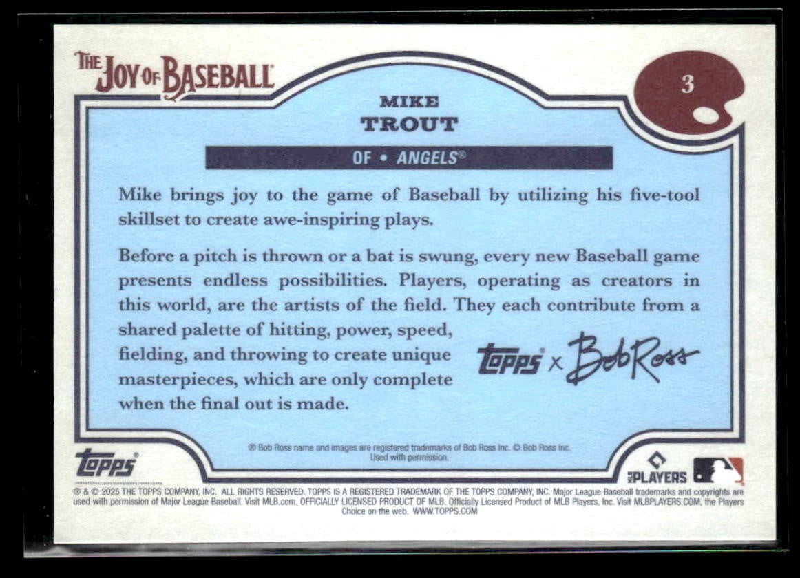 2025 Topps x Bob Ross: The Joy of Baseball #3 Mike Trout