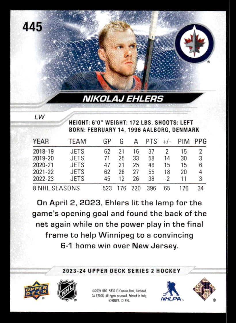 2023-24 Upper Deck #445 Nikolaj Ehlers