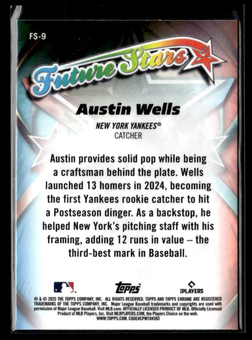 2025 Topps Chrome #FS-9 Austin Wells Future Stars