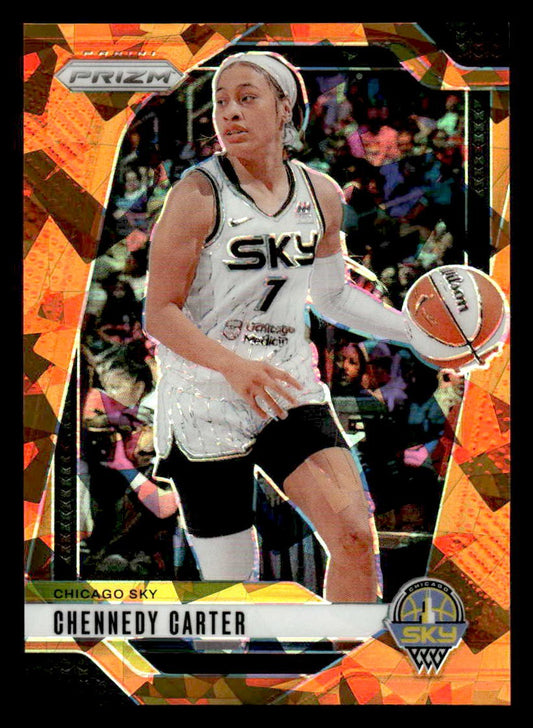2024 Panini Prizm WNBA #66 Chennedy Carter Ice Orange Prizms