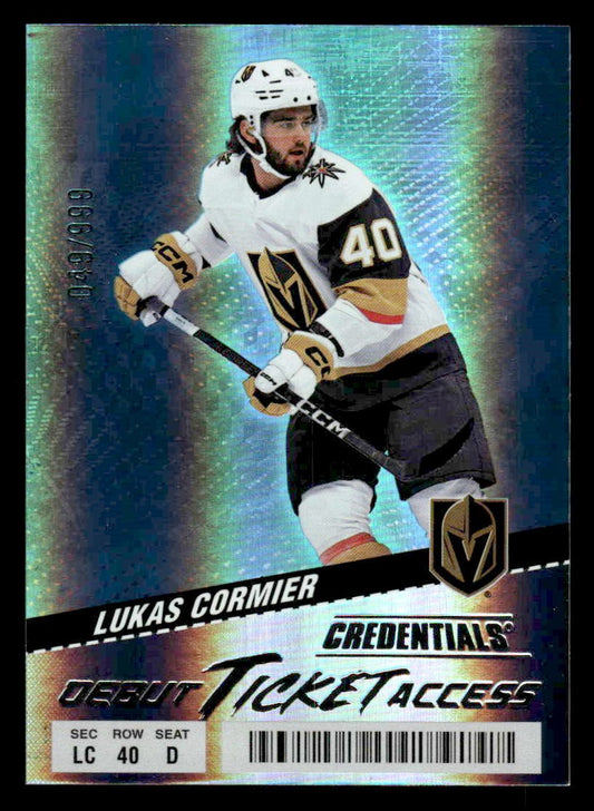 2024-25 Upper Deck Credentials #116 Lukas Cormier Debut Ticket Access #049/999