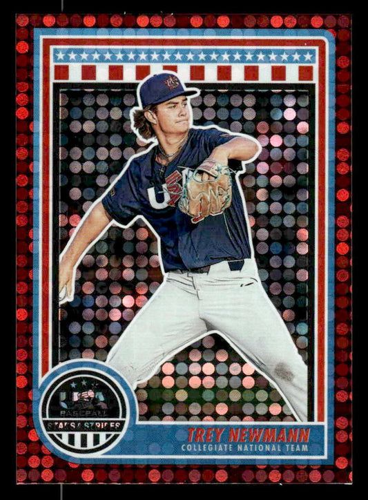 2025 Panini Stars and Stripes USA Baseball #52 Trey Newmann Red #/199