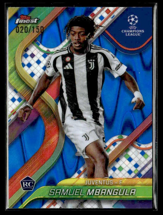 2024-25 Topps Finest UEFA Club #117 Samuel Mbangula Blue Refractor - #020/150