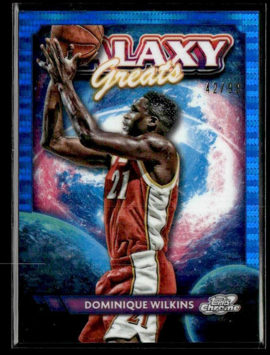 2023-24 Topps Chrome Cosmic #GG-1 Dominique Wilkins Galaxy Greats Blue Moon #/99
