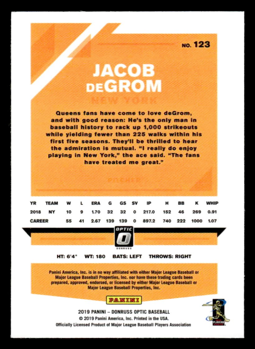 2019 Donruss Optic #123 Jacob deGrom