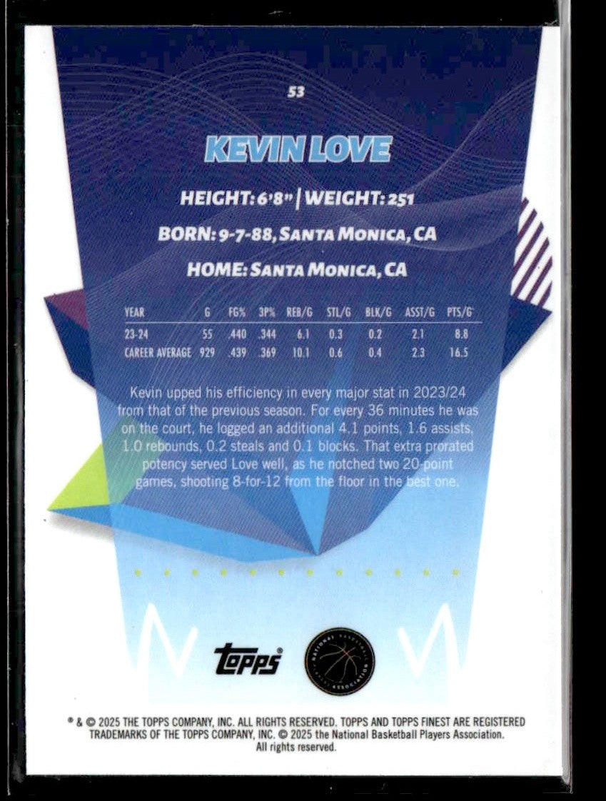 2024-25 Topps Finest #53 Kevin Love