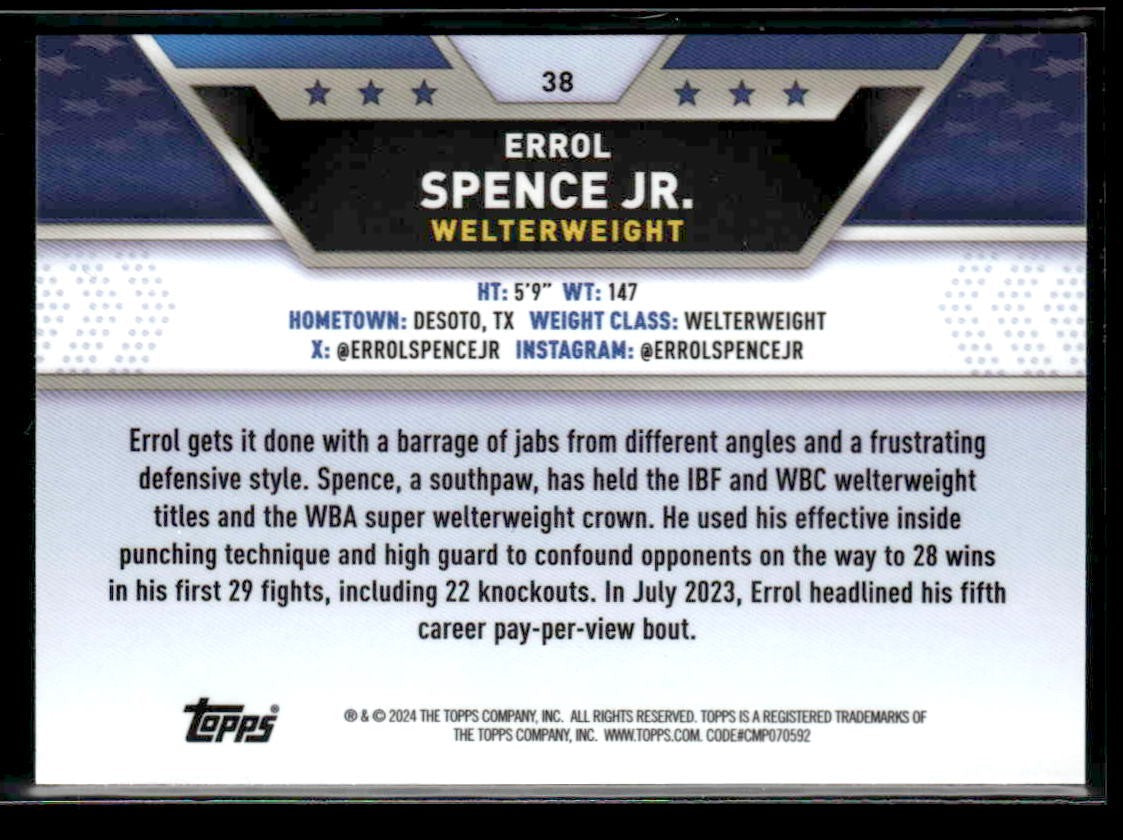 2024 Topps Chrome #38 Errol Spence Jr.