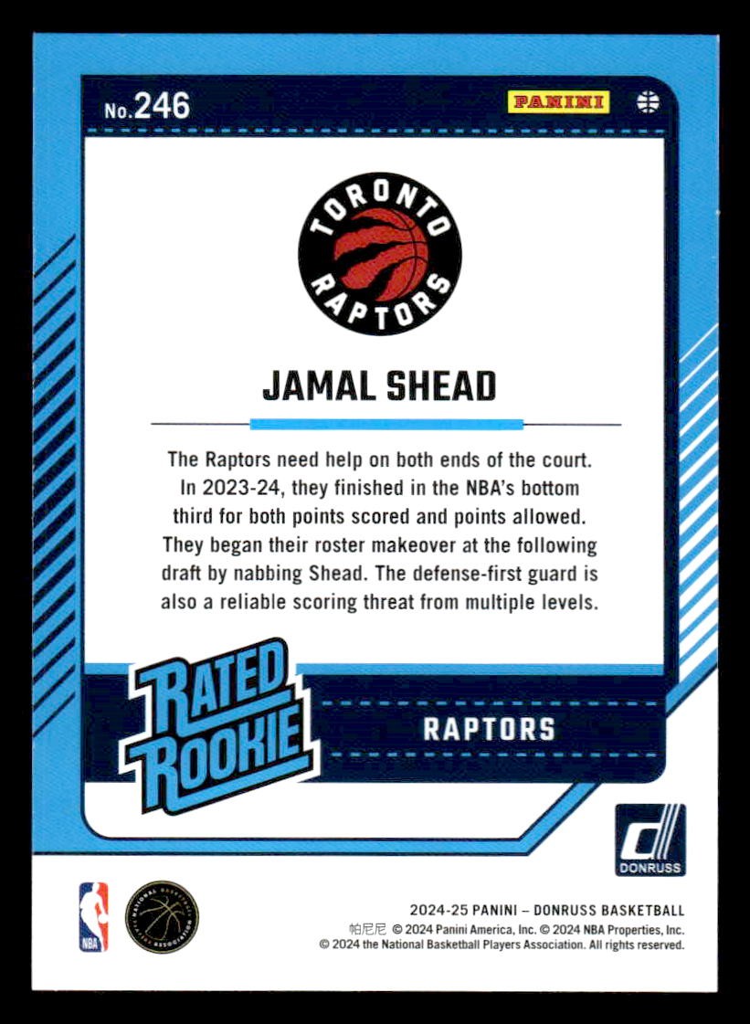 2024-25 Donruss #246 Jamal Shead Holo Green Laser