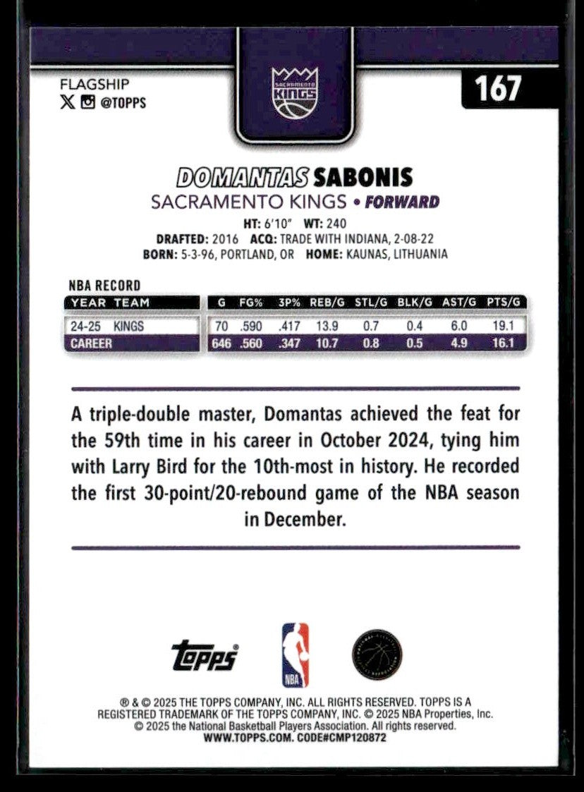 2025-26 Topps #167 Domantas Sabonis