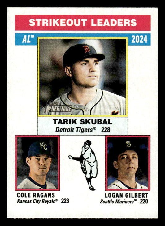 2025 Heritage #204 AL Strikeout Lead (Logan Gilbert/Tarik Skubal/Cole Ragans)