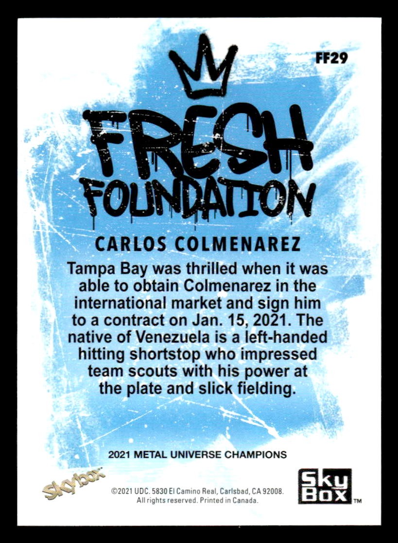 2021 SkyBox Metal Universe Champs #FF29 Carlos Colmenarez Fresh Found Copper
