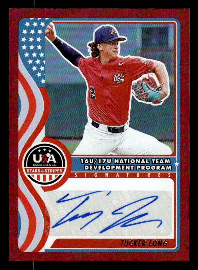 2025 Stars and Stripes USA #NTS-TL Tucker Long 16U/17U Ntl Team Sigs Red #/99
