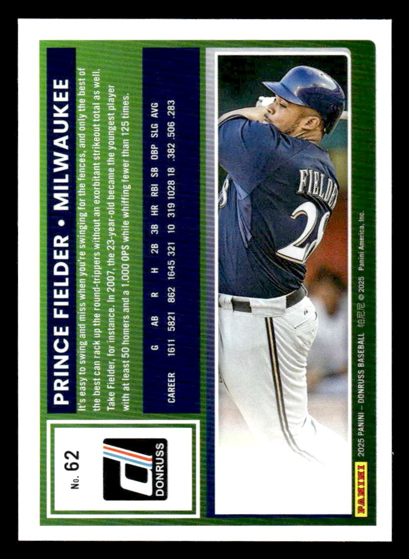 2025 Donruss #62 Prince Fielder