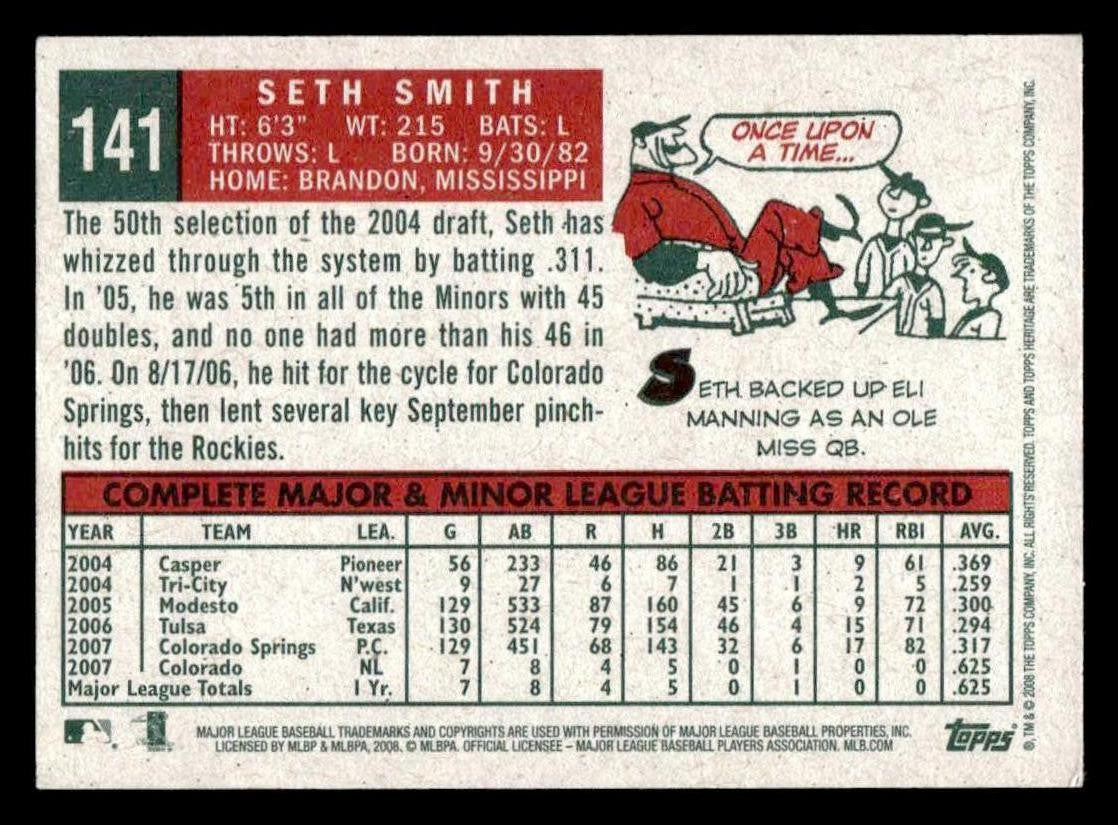 2008 Topps Heritage #141 Seth Smith