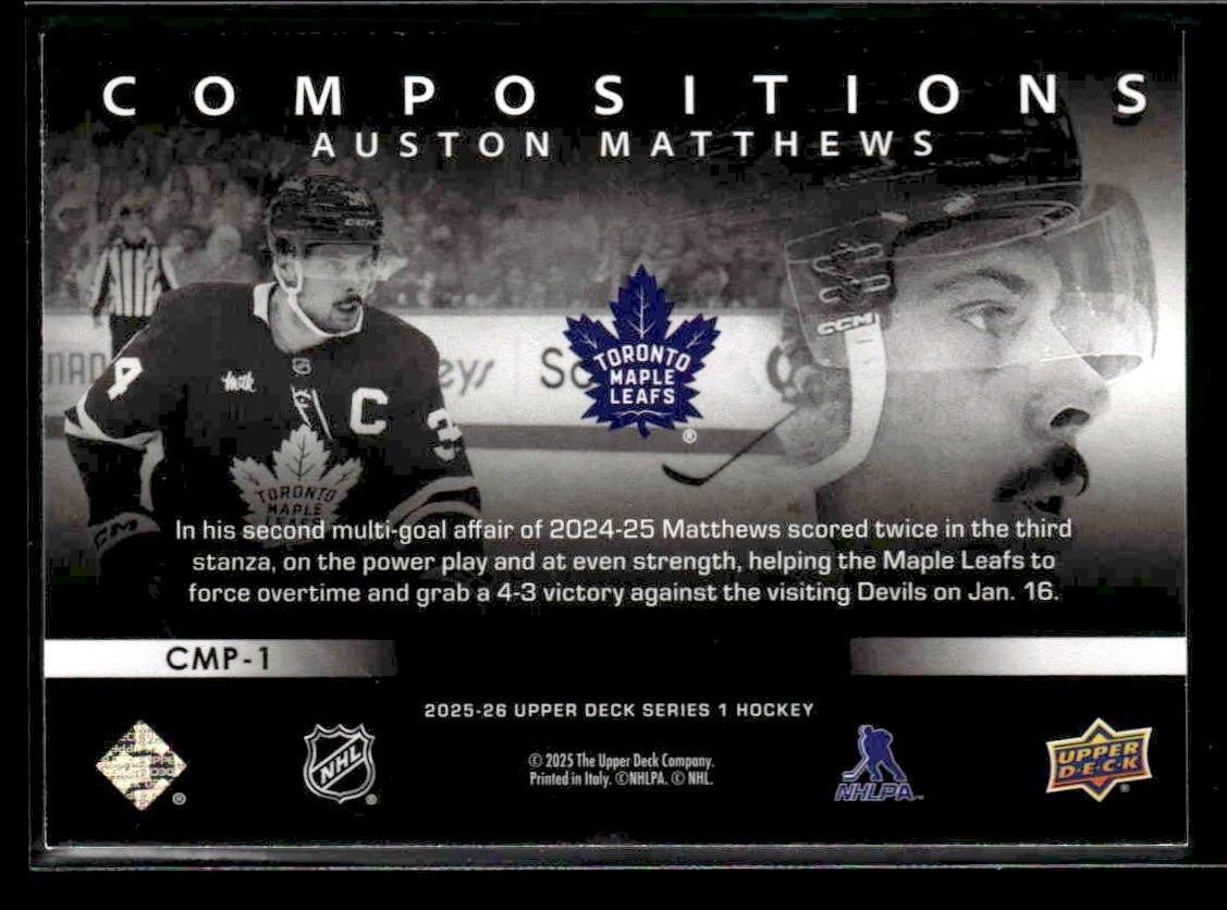 2025-26 Upper Deck #CMP-1 Auston Matthews Compositions