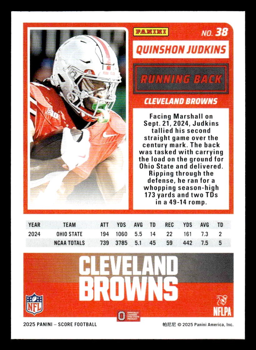 2025 Score #38 Quinshon Judkins