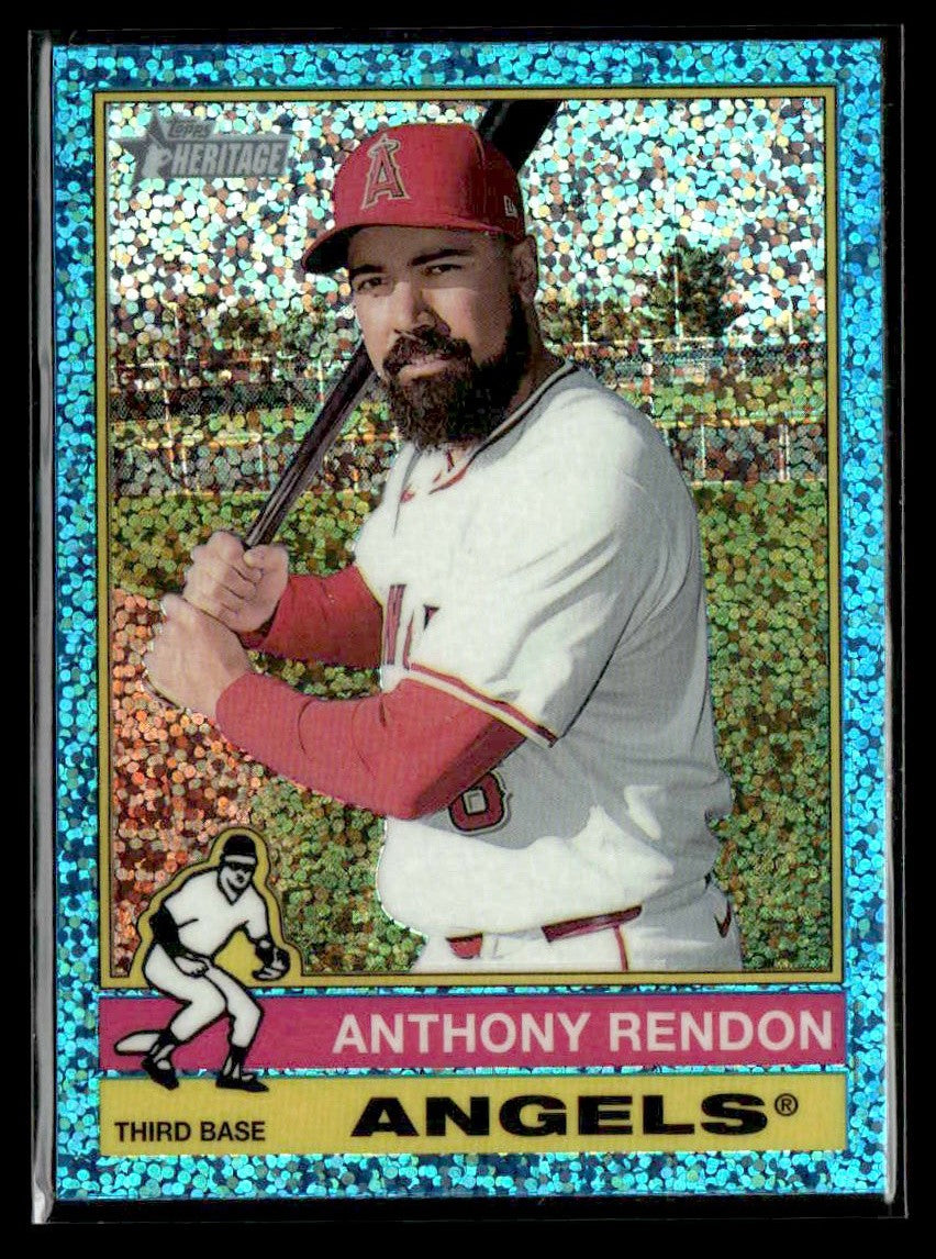 2025 Topps Heritage #121 Anthony Rendon Chrome Aqua Sparkle Refractor