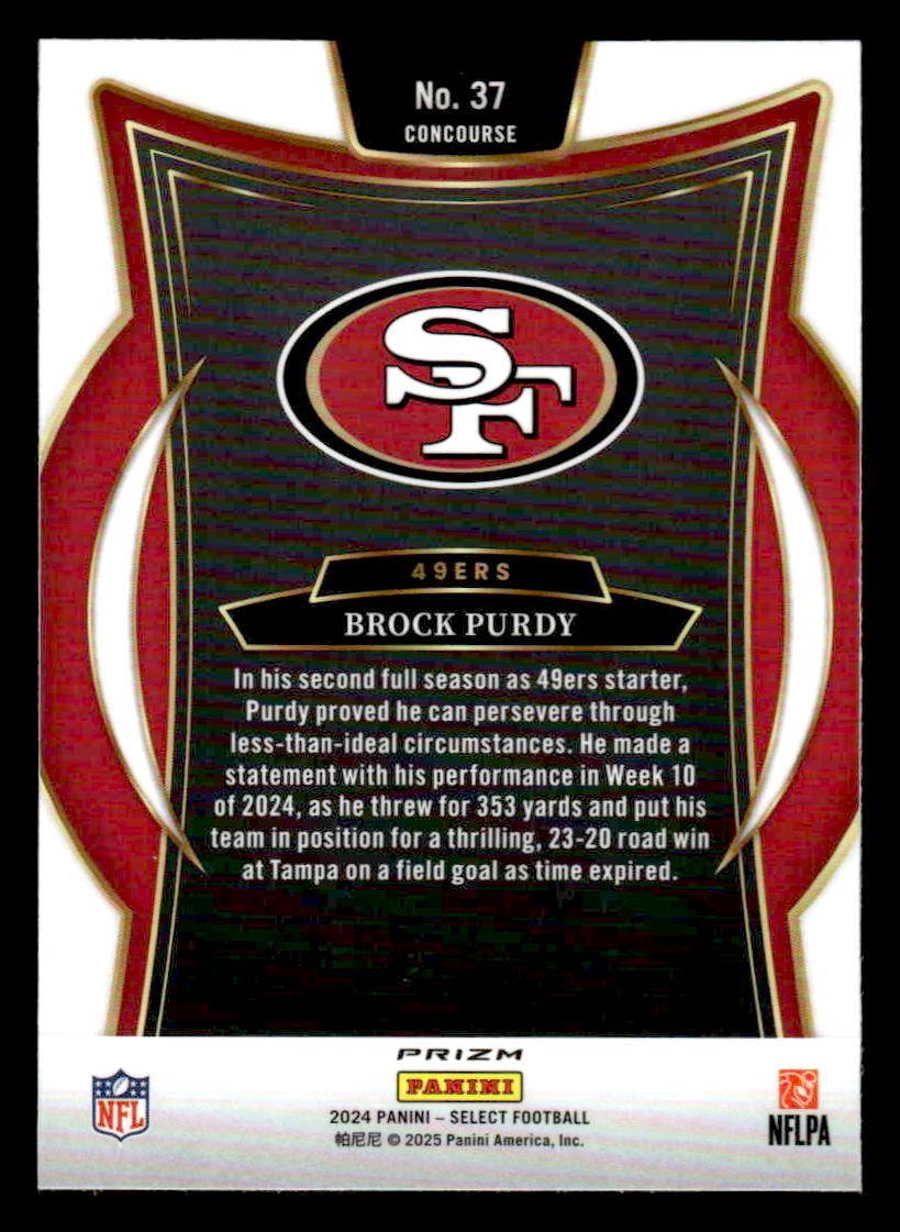 2024 Panini Select #37 Brock Purdy Silver Prizm