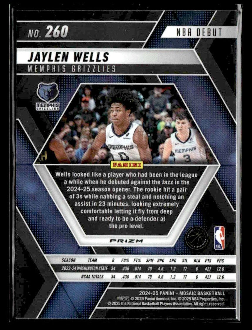 2024-25 Panini Mosaic #260 Jaylen Wells Choice Peacock Mosaic