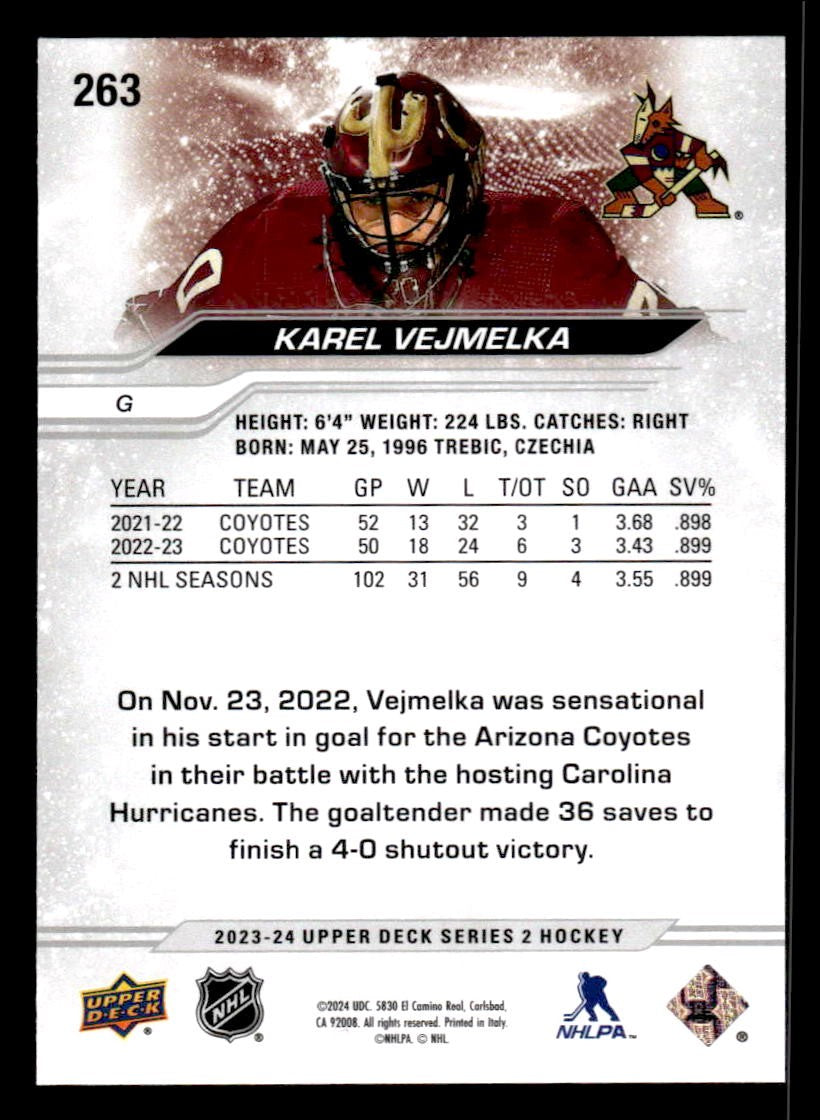 2023-24 Upper Deck #263 Karel Vejmelka