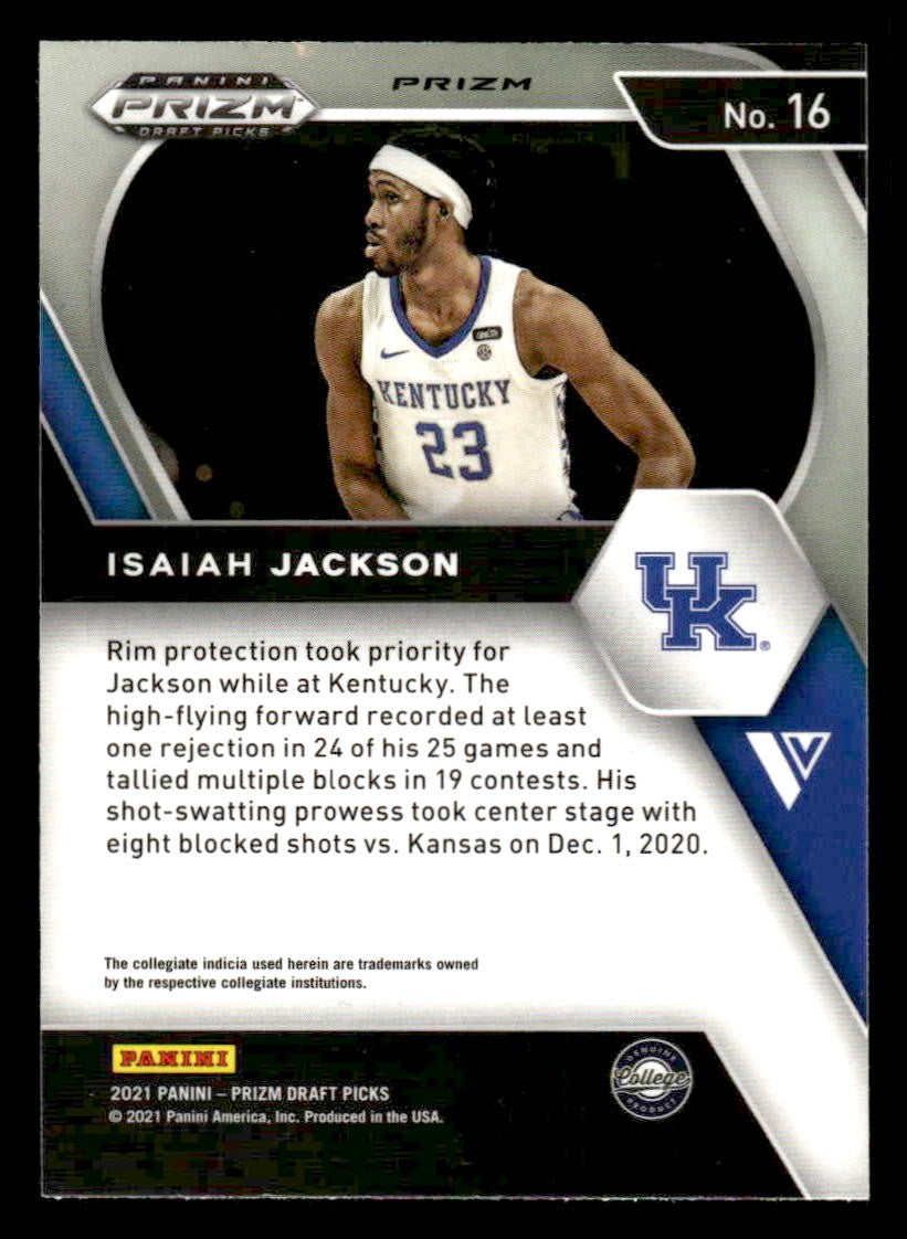2021 Panini Prizm Draft Picks #16 Isaiah Jackson Red Ice