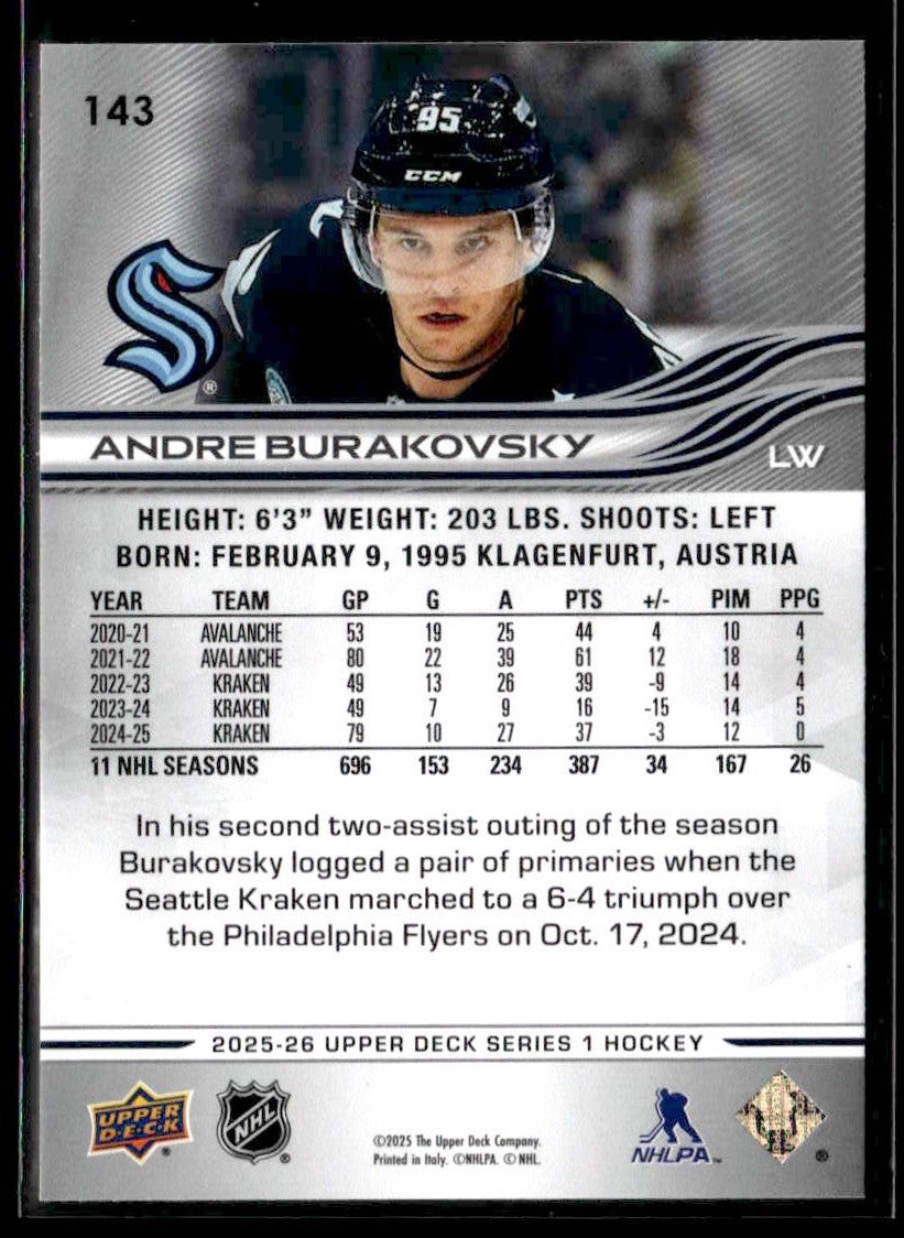 2025-26 Upper Deck #143 Andre Burakovsky