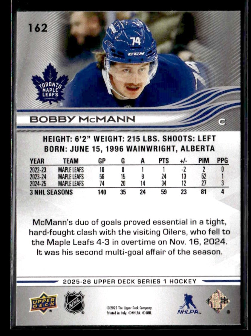 2025-26 Upper Deck #162 Bobby McMann