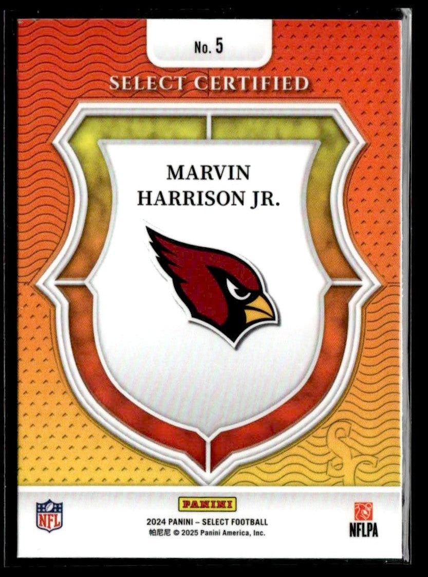 2024 Panini Select #5 Marvin Harrison Jr. Select Certified Rookies