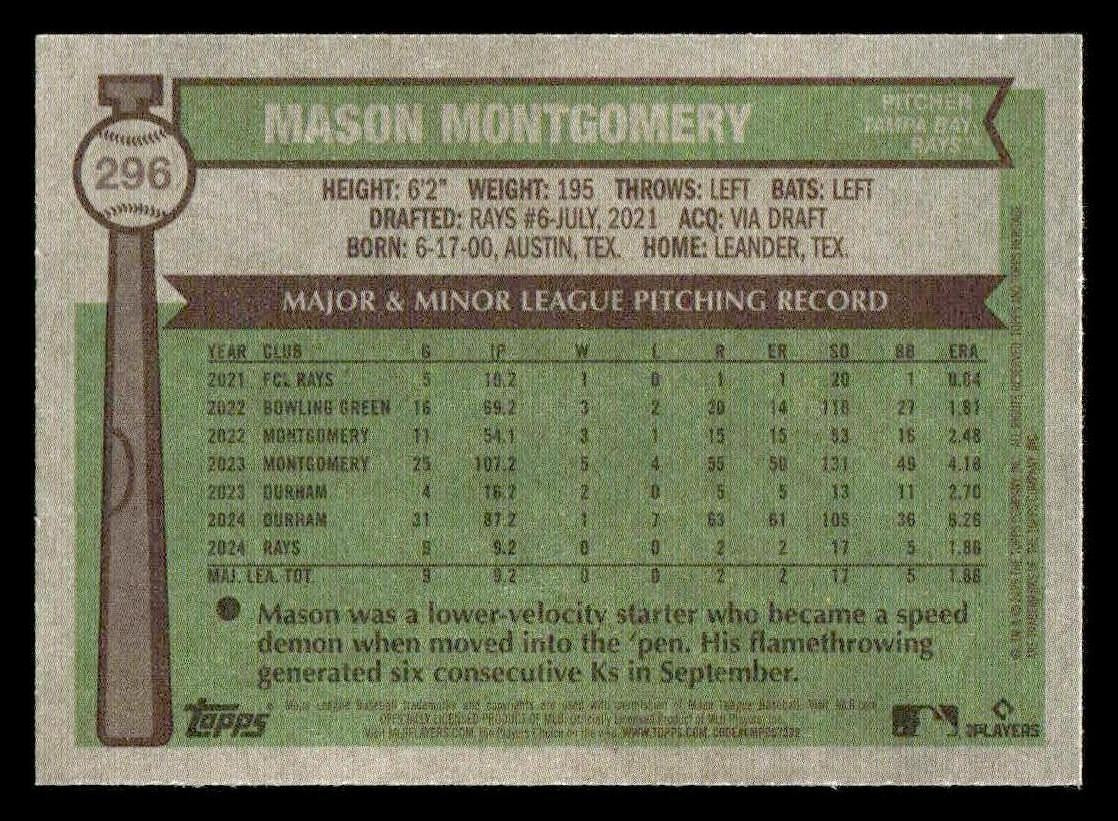 2025 Topps Heritage #296 Mason Montgomery