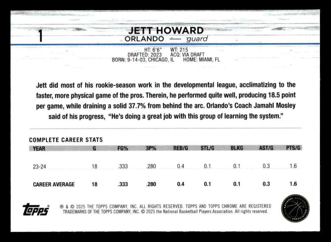 2024-25 Topps Chrome #1 Jett Howard