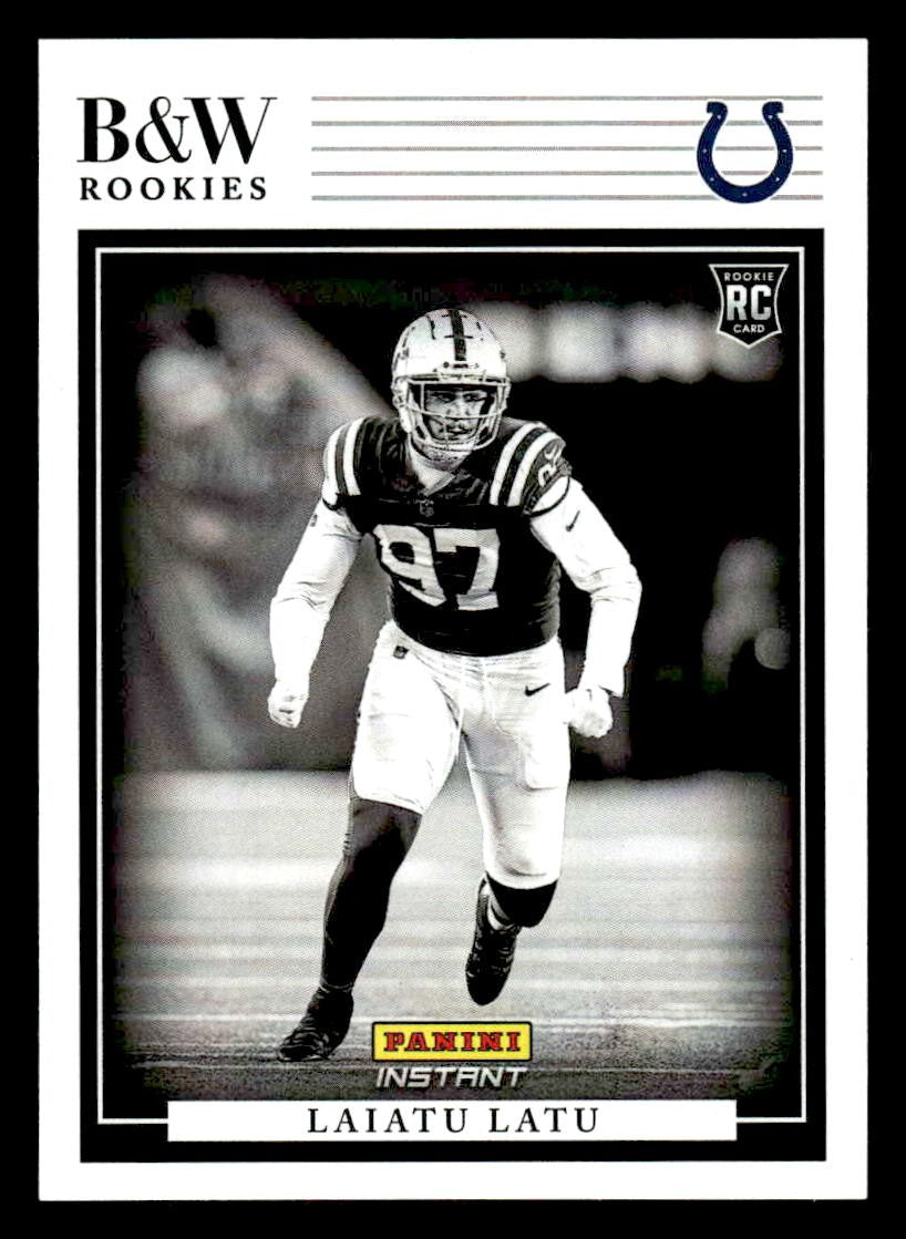 2024 Panini Instant NFL Black & White Rookies #BWR-35 Laiatu Latu