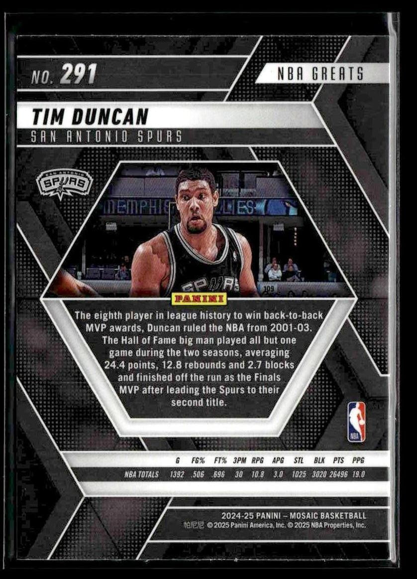 2024-25 Panini Mosaic #291 Tim Duncan
