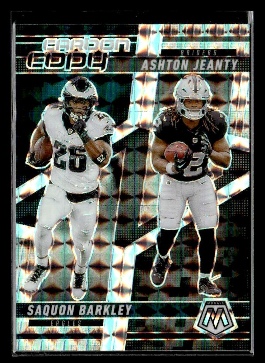 2025 Panini Mosaic #CCO-8 Saquon Barkley/Ashton Jeanty Carbon Copy Mosaic