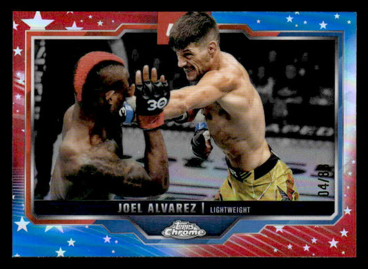 2025 Topps Chrome UFC #65 Joel Alvarez Red & Blue Refractor