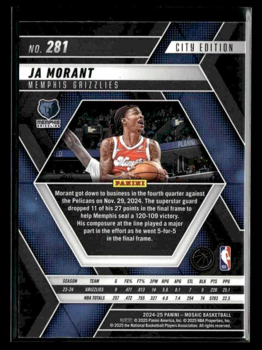 2024-25 Panini Mosaic #281 Ja Morant
