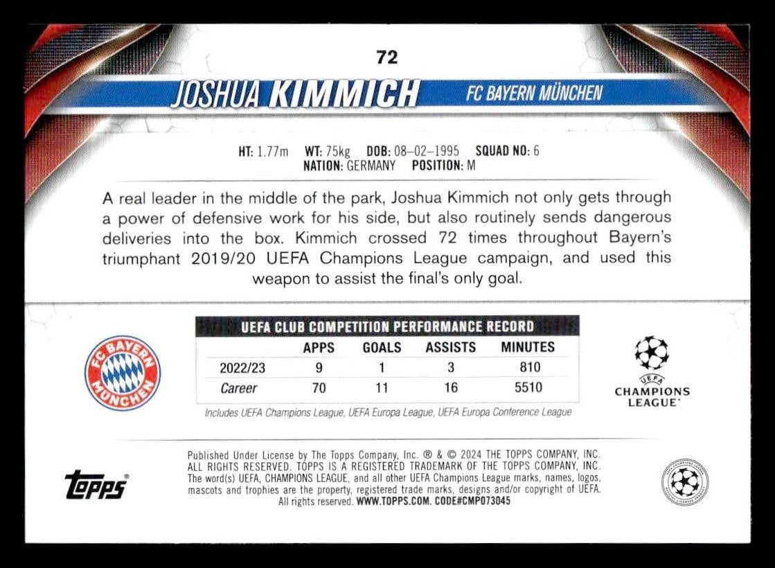 2023-24 Topps Jade Edition UEFA Club Competitions #72 Joshua Kimmich
